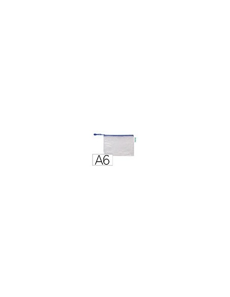 BOLSA MULTIUSOS TARIFOLD PVC A6 APERTURA SUP.PORTABOLIGRAFO CORREA AZ