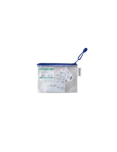 BOLSA MULTIUSOS TARIFOLD PVC A6 APERTURA SUP.PORTABOLIGRAFO CORREA AZ