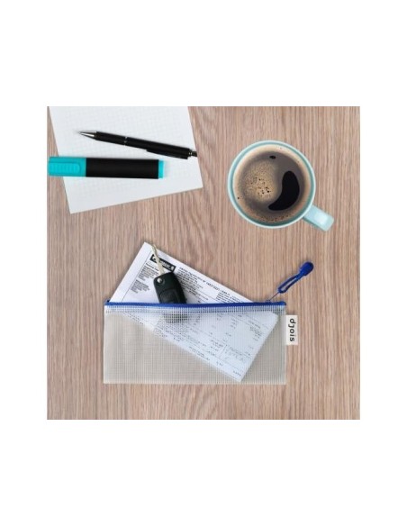 BOLSA MULTIUSOS TARIFOLD PVC A6 APERTURA SUP.PORTABOLIGRAFO CORREA AZ