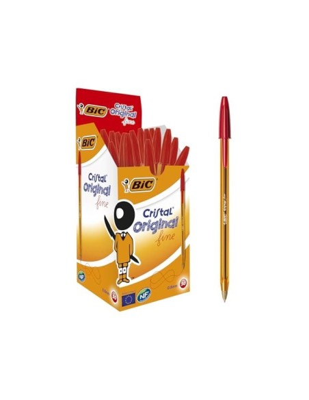 BOLIGRAFO BIC CRISTAL PUNTA FINA ROJO