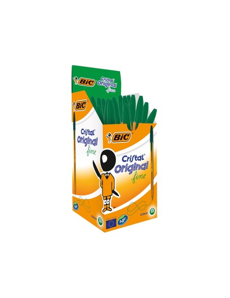 BOLIGRAFO BIC CRISTAL PUNTA FINA VERDE