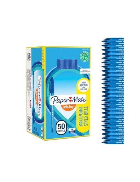 BOLIGRAFO PAPER MATE INKJOY 100 PUNTA MEDIA TRAZO 1MM AZUL