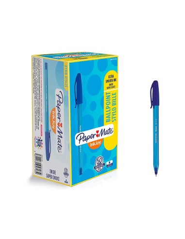 BOLIGRAFO PAPER MATE INKJOY 100 PUNTA MEDIA TRAZO 1MM AZUL