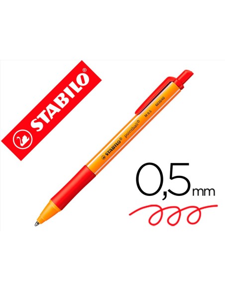 BOLIGRAFO STABILO POINTBALL 0,5 MM COLOR ROJO