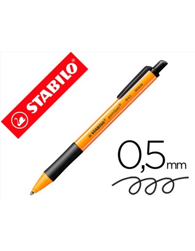 BOLIGRAFO STABILO POINTBALL 0,5 MM COLOR NEGRO