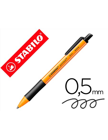 BOLIGRAFO STABILO POINTBALL 0,5 MM COLOR NEGRO