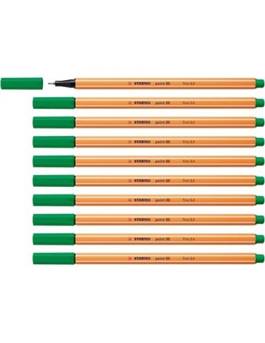 ROTULADOR STABILO PUNTA FIBRA POINT 88 VER 0,4 MM