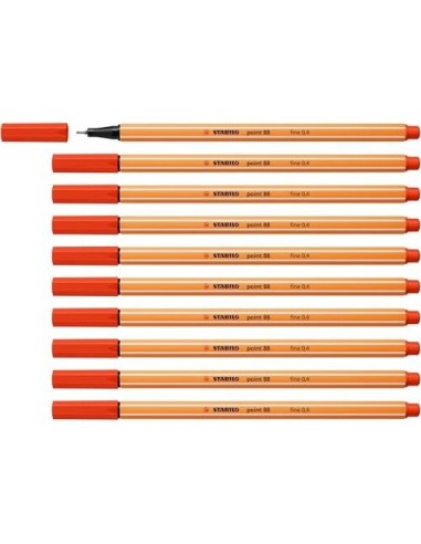 ROTULADOR STABILO PUNTA FIBRA POINT 88 ROJO 0,4 MM