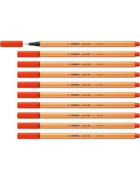 ROTULADOR STABILO PUNTA FIBRA POINT 88 ROJO 0,4 MM