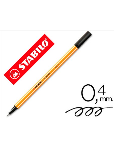 ROTULADOR STABILO PUNTA FIBRA POINT 88 NEGRO 0,4 MM