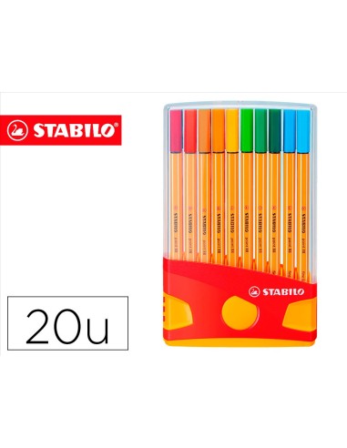 ROTULADOR STABILO PUNTA FIBRA POINT 88 COLOR ESTUCHE 20 ROTULADORES