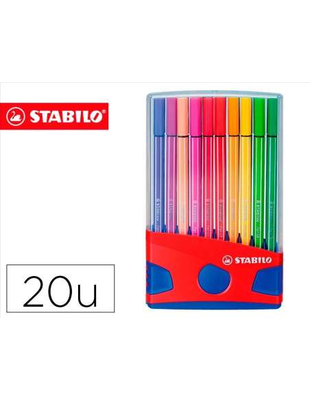 ROTULADOR STABILO PUNTA FIBRA PEN 68  PARADE ESTUCHE 20 ROTULADORES