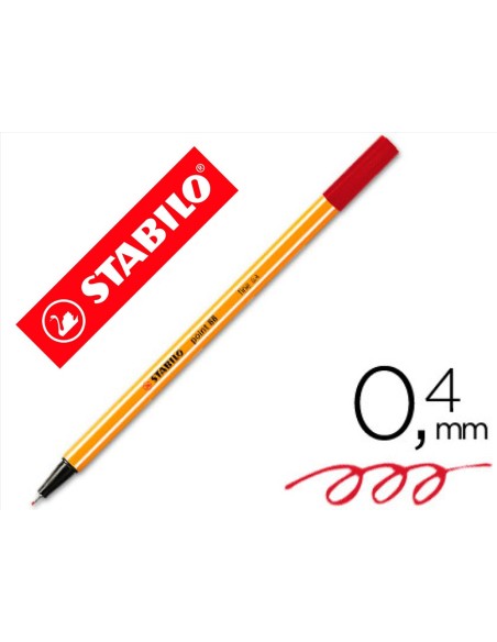 ROTULADOR STABILO PUNTA FIBRA POINT 88 CARMIN 0,4 MM