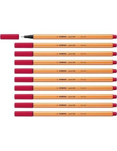 ROTULADOR STABILO PUNTA FIBRA POINT 88 CARMIN 0,4 MM