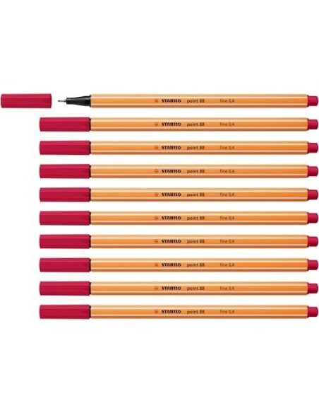 ROTULADOR STABILO PUNTA FIBRA POINT 88 CARMIN 0,4 MM
