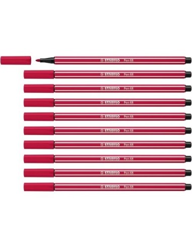 ROTULADOR STABILO ACUARELABLE PEN 68 ROJO OSCURO 1 MM