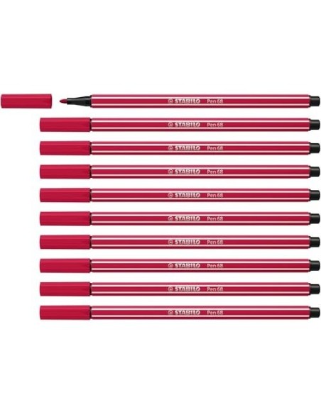 ROTULADOR STABILO ACUARELABLE PEN 68 ROJO OSCURO 1 MM