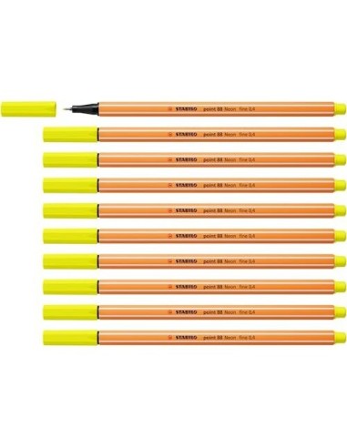 ROTULADOR STABILO PUNTA DE FIBRA POINT 88 AMARILLO NEON