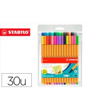 ROTULADOR STABILO PUNTA FIBRA POINT 88 ESTUCHE 30 UNIDADES SURTIDAS
