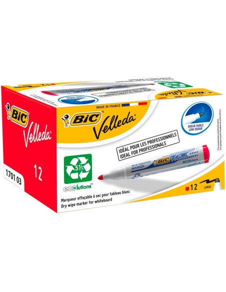 ROTULADOR BIC VELLEDA PARA PIZARRA ROJO PUNTA REDONDA 1,3 MM