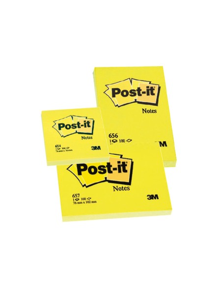 BLOC NOTAS ADH. POST-IT 76X127MM 100H. AM.