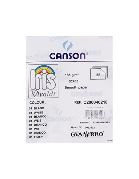 CARTULINA GUARRO BLANCA 50X65 CM 185 GR
