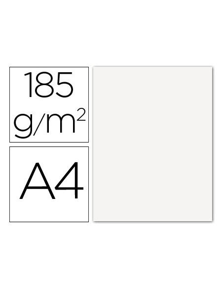 CARTULINA GUARRO DIN A4 BLANCO 185 GR PAQUETE 50 H 200040152