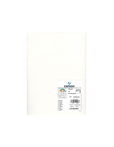 CARTULINA GUARRO DIN A4 BLANCO 185 GR PAQUETE 50 H 200040152