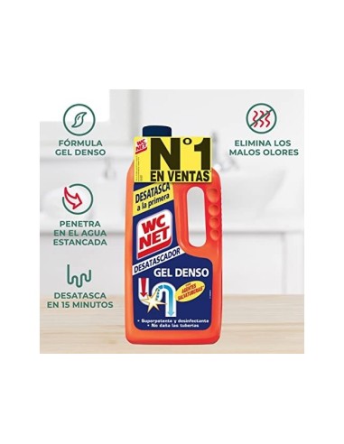 DESATASCADOR DE TUBERIAS GEL WC NET ENERGY BOTELLA DE 1 LITRO
