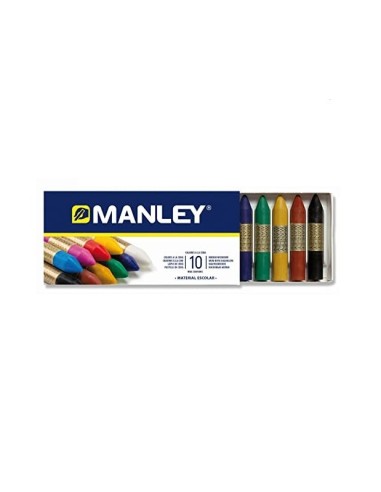 LAPICES CERA MANLEY CAJA 10 COL.REF.110