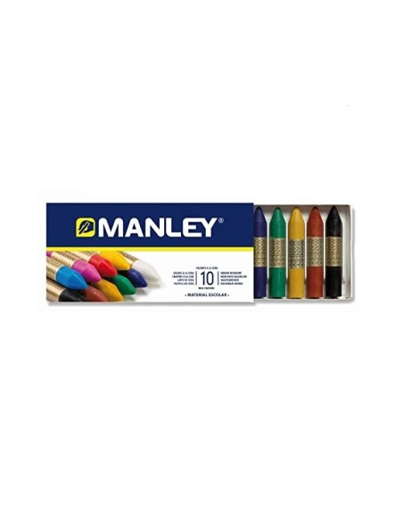LAPICES CERA MANLEY CAJA 10 COL.REF.110