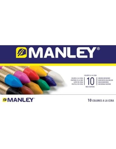 LAPICES CERA MANLEY CAJA 10 COL.REF.110