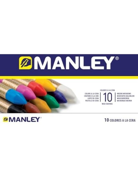 LAPICES CERA MANLEY CAJA 10 COL.REF.110