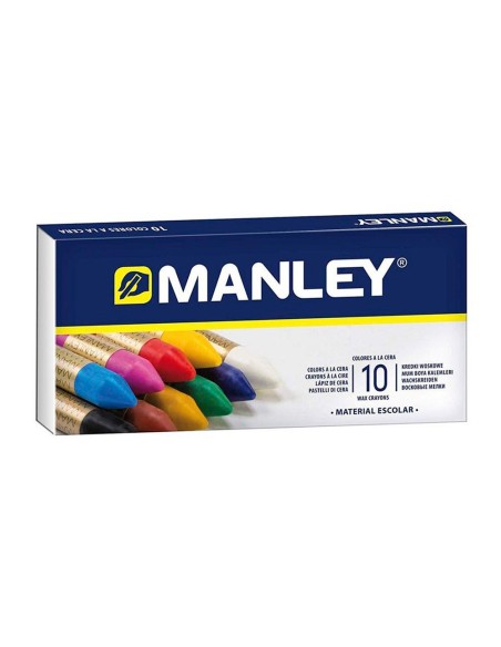 LAPICES CERA MANLEY CAJA 10 COL.REF.110