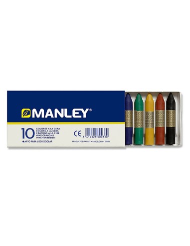 LAPICES CERA MANLEY CAJA 10 COL.REF.110