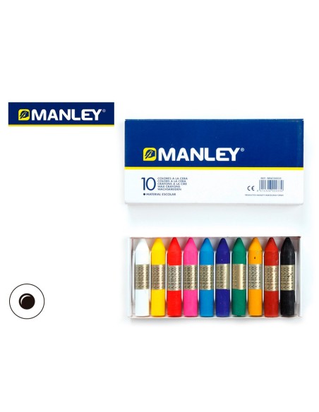 LAPICES CERA MANLEY CAJA 10 COL.REF.110