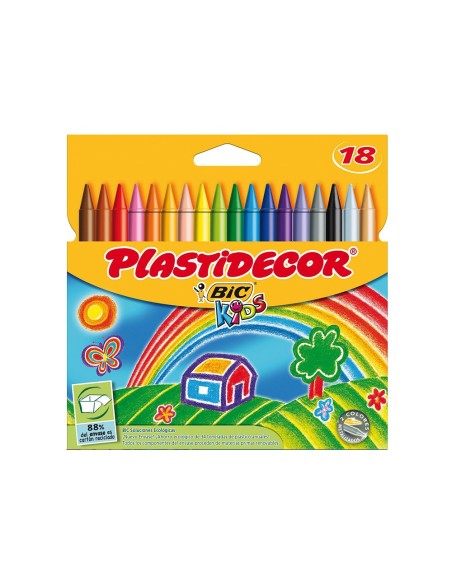 LAPICES CERA PLASTIDECOR CAJA 18 COL.