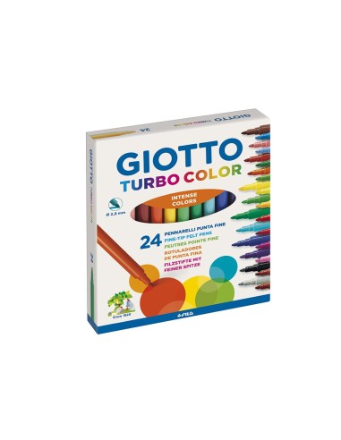 ROTULADOR GIOTTO TURBO COLOR CAJA 24 COL.LAVABLES C/PUNTA BLOQUEADA