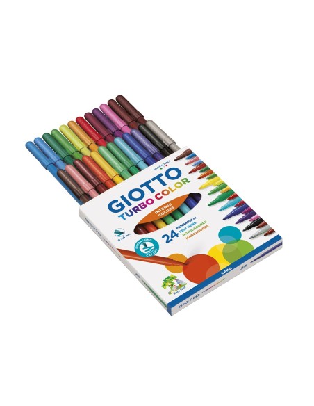 ROTULADOR GIOTTO TURBO COLOR CAJA 24 COL.LAVABLES C/PUNTA BLOQUEADA