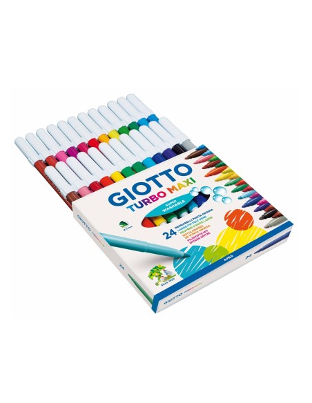 ROTULADOR GIOTTO TURBO-MAXI CAJA 24 COL.LAVABLES C/PUNTA BLOQUEADA