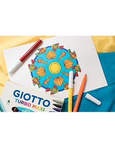 ROTULADOR GIOTTO TURBO-MAXI CAJA 24 COL.LAVABLES C/PUNTA BLOQUEADA
