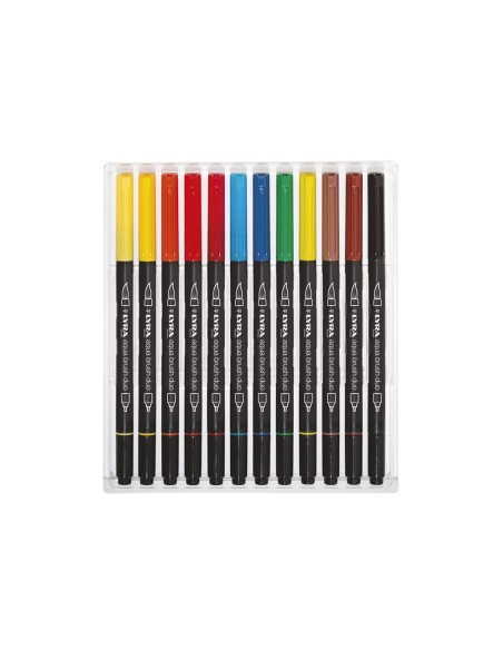 ROTULADOR LYRA AQUA BRUSH DUO CAJA 12 COL.