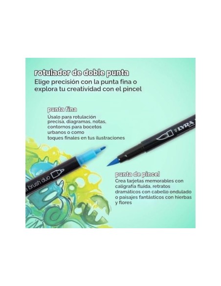 ROTULADOR LYRA AQUA BRUSH DUO CAJA 24 COL.