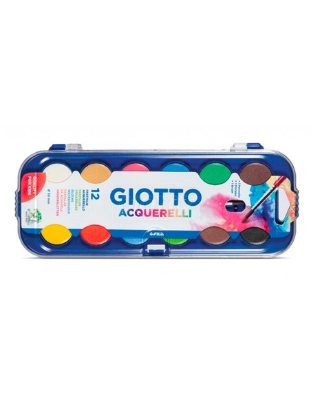 ACUARELA GIOTTO 12 COLORES ESTUCHE DE PLASTICO