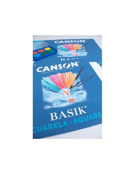 PAPEL ACUARELA BASIK CANSON DIN A3 370 GR PACK 6 H.