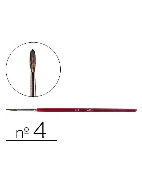PINCELES ACUARELA Nº 4 VIROLA CROMADA PELO ENGOMADO