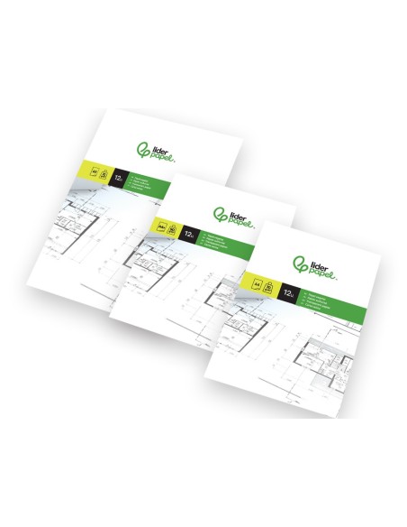 PAPEL DIBUJO LIDERPAPEL A3 297X420MM 90G/M2 VEGETAL SOBRE 12 HOJAS