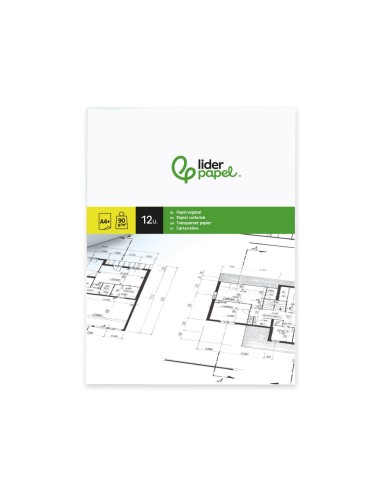 PAPEL DIBUJO LIDERPAPEL A4+ 320X240MM 90G/M2 VEGETAL SOBRE 12 HOJAS
