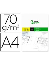 PAPEL DIBUJO LIDERPAPEL A4 210X297MM 70G/M2 VEGETAL SOBRE 12 HOJAS