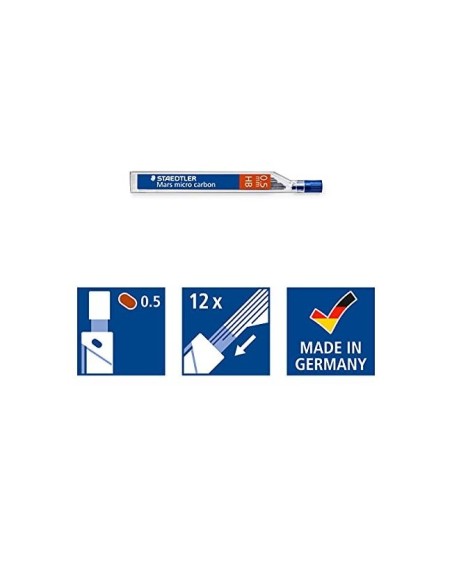 MINAS STAEDTLER MARS MICRO GRAFITO 0,5 MM HB TUBO CON 12 MINAS